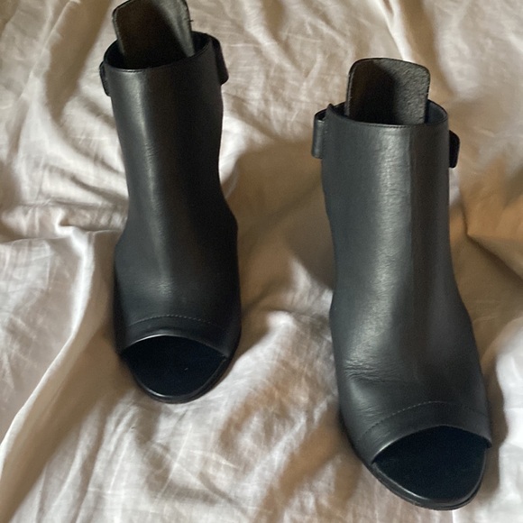 Vince Katia Leather Open Toe Platform Wedge Bootie - Picture 3 of 4